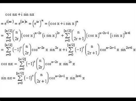 cos npi|Expansions of sin(nx) and cos(nx) .